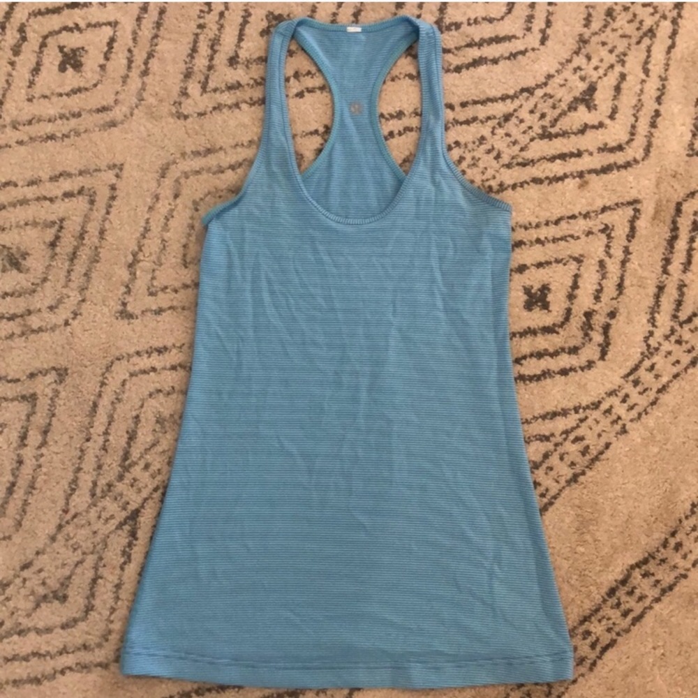 Light blue and purple stripped lulu lemon tank top